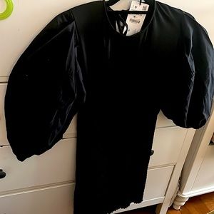 Zara NWT Black balloon sleeve dress